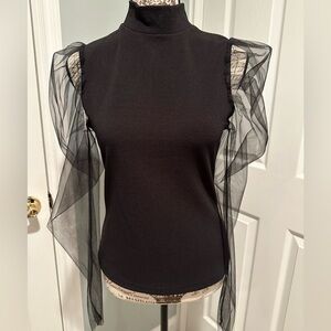 Sheer sleeves top